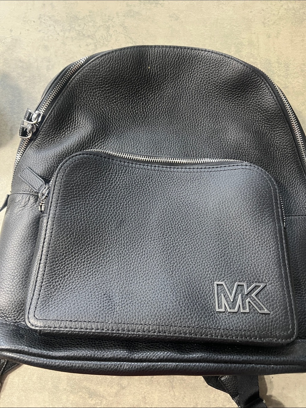 Michael Kors Black Pebbled Leather Backpack